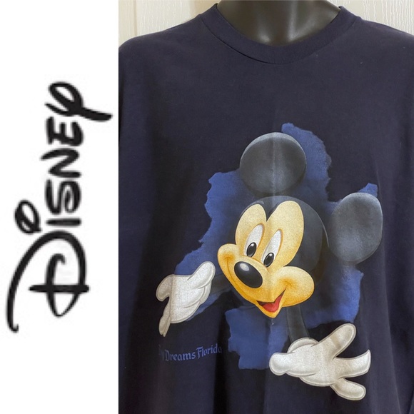 EUC Disney Mickey Mouse graphic crewneck s/s navy t-shirt, XL - Picture 8 of 16